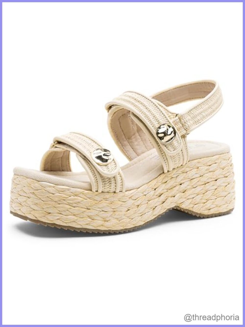 Platform Wedge Sandals Adjustable Straps Slingback Espadrille